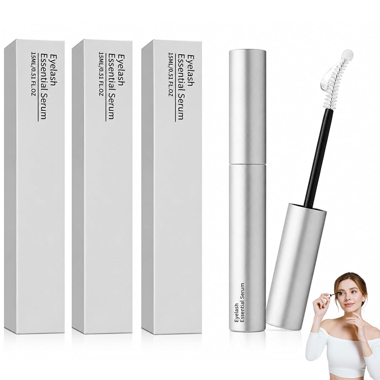 Hanae Korean Lash Serum – Lightweight Daily Eyelash Enhancer for Fuller, Defined Lashes, Easy Precision Application, Nourishing Care for Naturally Beautiful Lashes (3PCS)