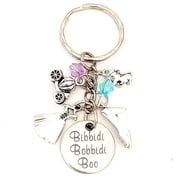 Hanalea Island Jewelry Co. Bibbidi Bobbidi Boo Cinderella Accessories Silver Charm Keychain Gift for a Kindhearted Princess | Merchandise for Women
