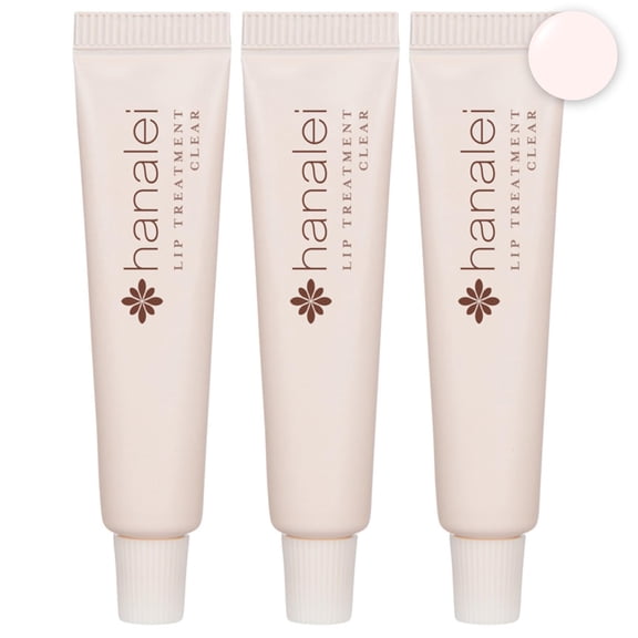 Hanalei Lip Treatment Moisturizing with Kukui Oil, Shea Butter, Agave and Grape Seed Oil, Clear, 3 Piece