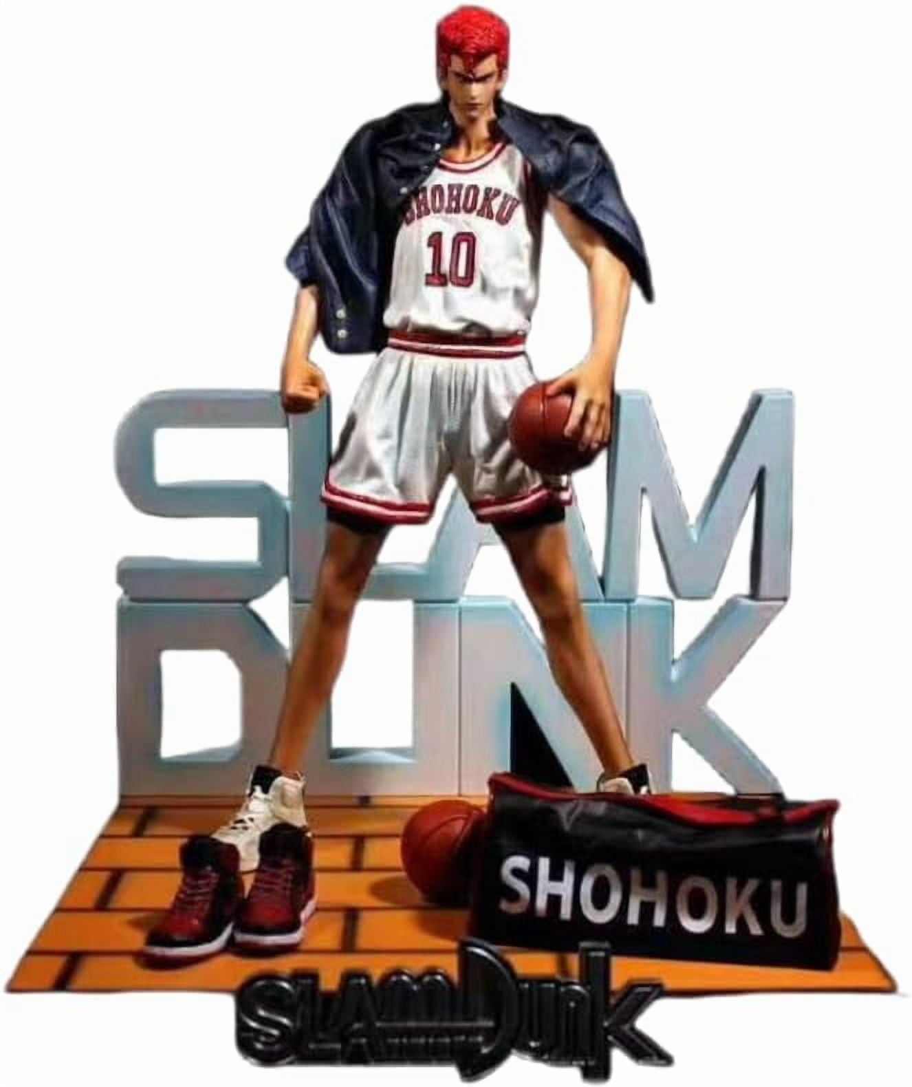 Hanamichi Figure Standing Basketball Sakuragi Hanamichi Figures 34cm/13.4inch Anime Character Decor Statue Model Desktop Ornament Gifts (White)