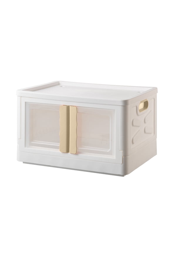 32 Liter Folding and Stackable Containers in White/Cream (Set of 2)