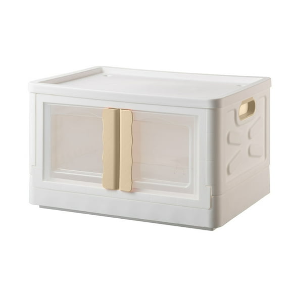 Hanamya 72 Liter Folding and Stackable Containers in White/Cream (Set of 2)