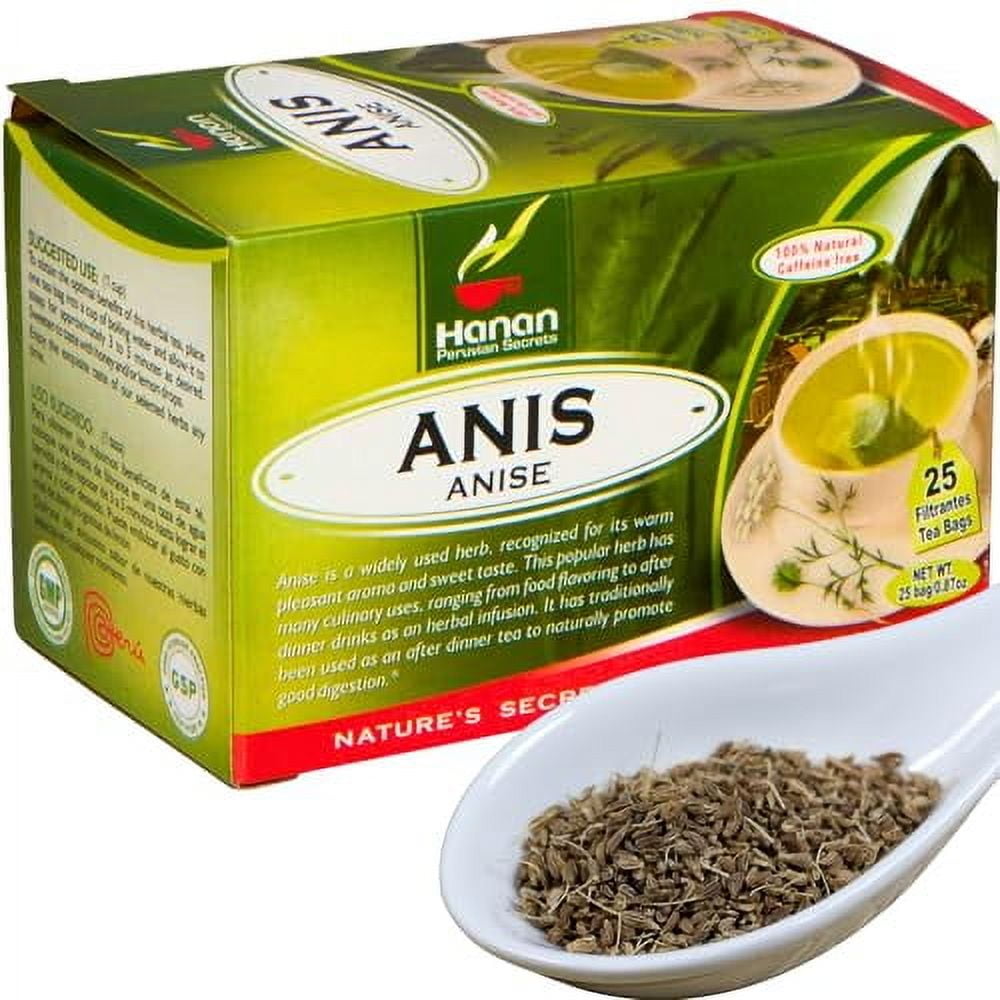 Hanan Anise Tea 25 Herbal Teabags Te De Anis Natural, Dried Anise Herbs ...