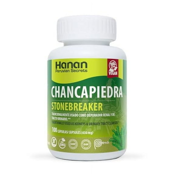 Hanan Chancapiedra Stonebreaker | 100% Natural | 100 Capsules | Aids in Promoting Normal Kidney Function Naturally