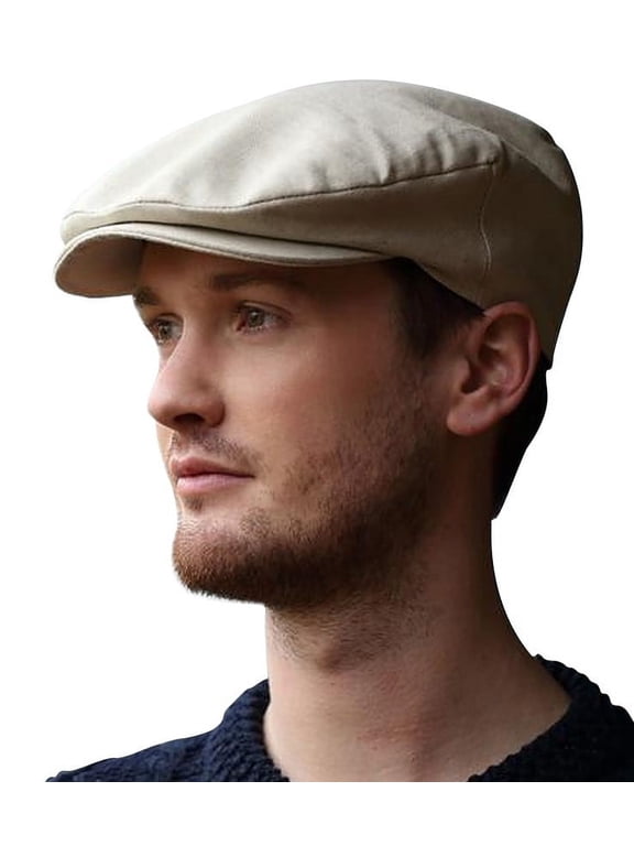 Hanan Hats Vintage Driving Cap 100% Linen Men's Flat Hat Handcrafted in Ireland