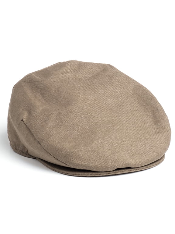 Hanan Hats Vintage Driving Cap 100% Linen Men's Flat Hat Handcrafted in Ireland
