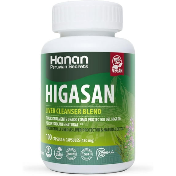 Hanan Higasan Liver Cleanser Blend | 100 Capsules | Naturally Aids in Supporting Healthy Liver Function & Promote Normal Cholesterol Levels