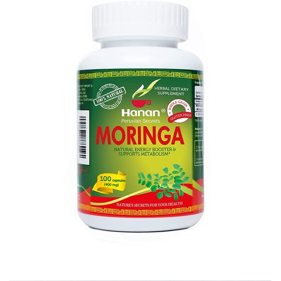 Hanan Moringa | 100 Capsules | Naturally Aids in Supporting Healthy Metabolism (Single Pack)