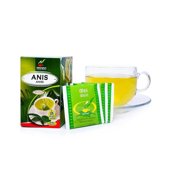 Hanan Peruvian Secrets Anis Herbal Tea | 100% Natural Anise | 25 Tea Bags |Naturally Aids in Digestive Discomfort, Flatulance, Colic, Expectorant |Promotes Good Digestion - 1 Pack