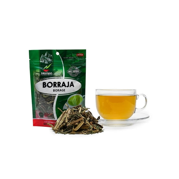 Hanan Peruvian Secrets Borraja Herbal Tea | 100% Natural Borage | 1.41oz / 40g | Naturally Aids in Soothing the throat and Alleviating Seasonal Respiratory Discomfort (3 Pack)