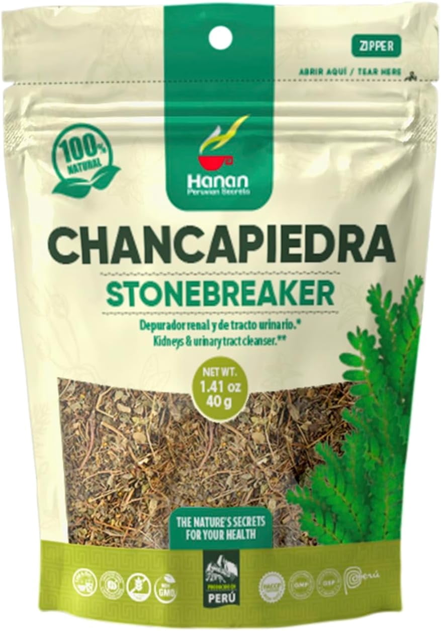 Hanan Peruvian Secrets Chancapiedra Herbal Tea | 100% Natural Stonebreaker | 1.41oz / 40g Loose Leaf Bag | Aids in Promoting Normal Kidney Function Naturally