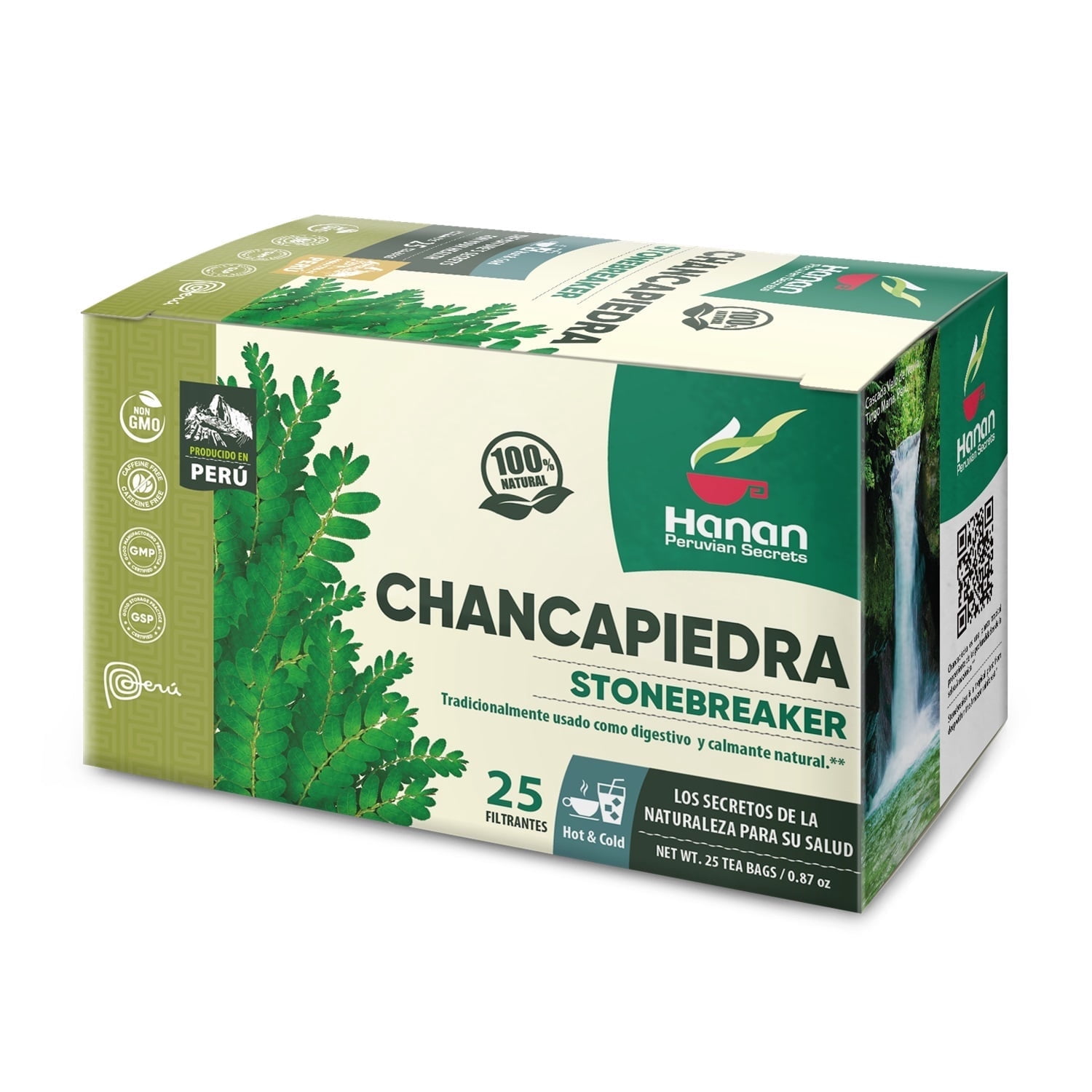 Hanan Peruvian Secrets Chancapiedra Herbal Tea | 100% Natural Stonebreaker | 25 Tea Bags | Aids in Promoting Normal Kidney Function Naturally - 1 Pack
