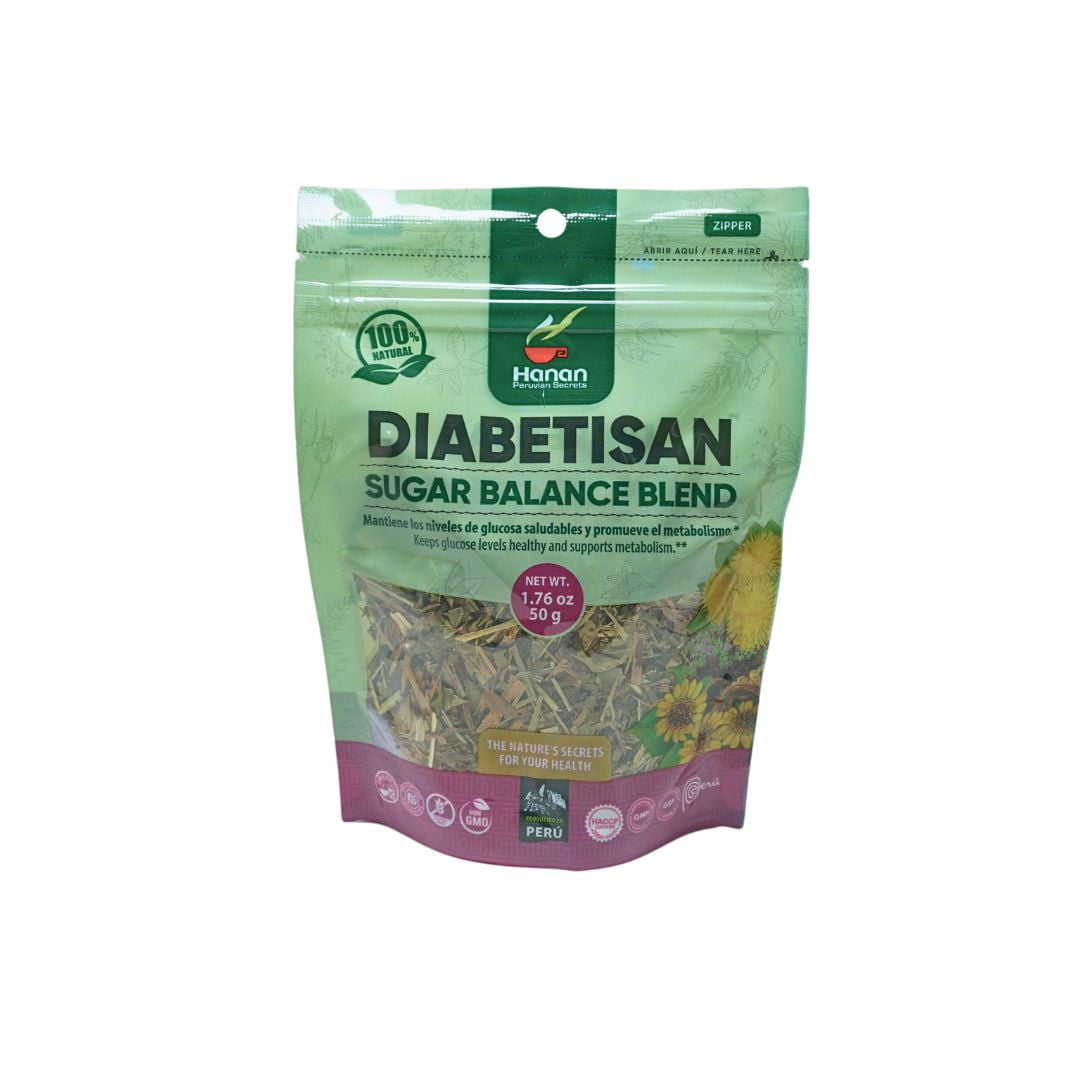 Hanan Peruvian Secrets Diabetisan Herbal Tea | 100% Natural Sugar Balance Blend | 1.76oz / 50g | Naturally Aids in Supporting Healthy Blood Sugar Levels- 1 Pack