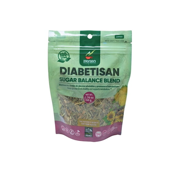 Hanan Peruvian Secrets Diabetisan Herbal Tea | 100% Natural Sugar Balance Blend | 1.76oz / 50g | Naturally Aids in Supporting Healthy Blood Sugar Levels- 1 Pack