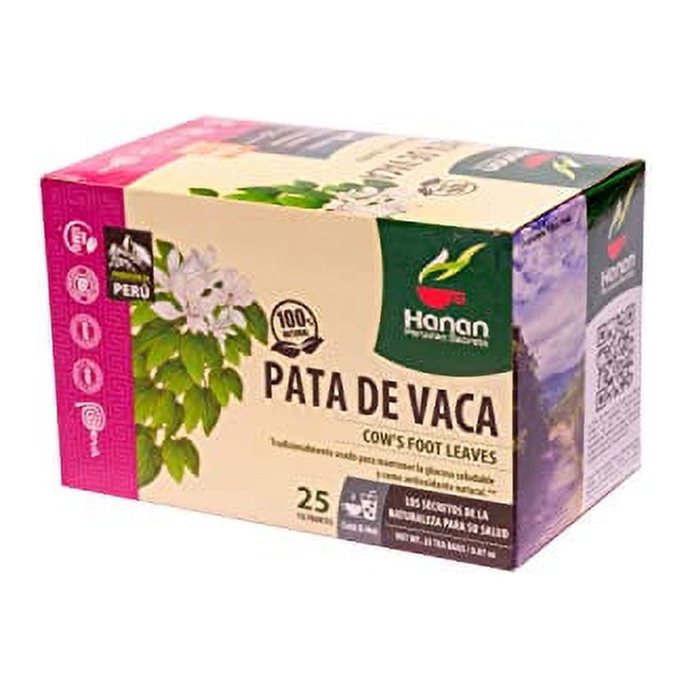 Hanan Peruvian Secrets Pata de Vaca Herbal Tea | 100% Natural Cow’s Foot Leaves |3 Pack of 75 Tea Bags | Natural Powerful Antioxidant, Traditionally use to Support Glucose Level