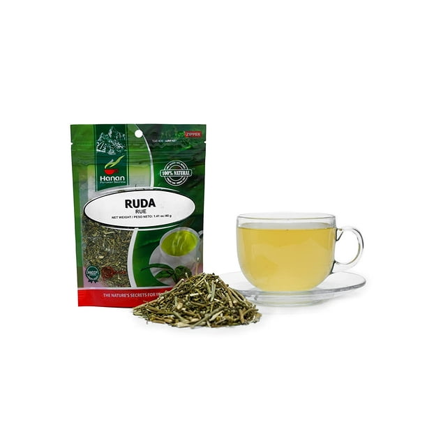 Hanan Peruvian Secrets Ruda | 100% Natural Rue Leaves/Stalks | 1.41oz / 40g |Natural Calmative and Digestive Aid|Culinary Uses|Helps Relaxation in Yoga & Meditation (1 Pack)