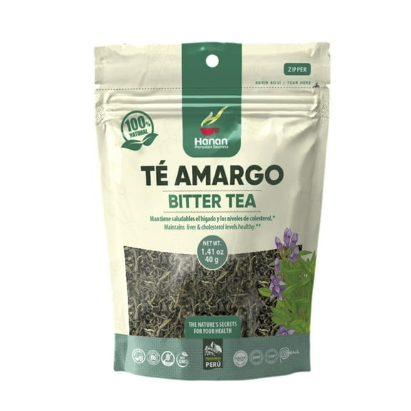 Hanan Peruvian Secrets Te Amargo Herbal Tea | 100% Natural Bitter Tea | 1.41oz / 40g | Naturally Aids in Supporting Normal Liver Function | Helps Promote Healthy Cholesterol Levels- 1 Pack