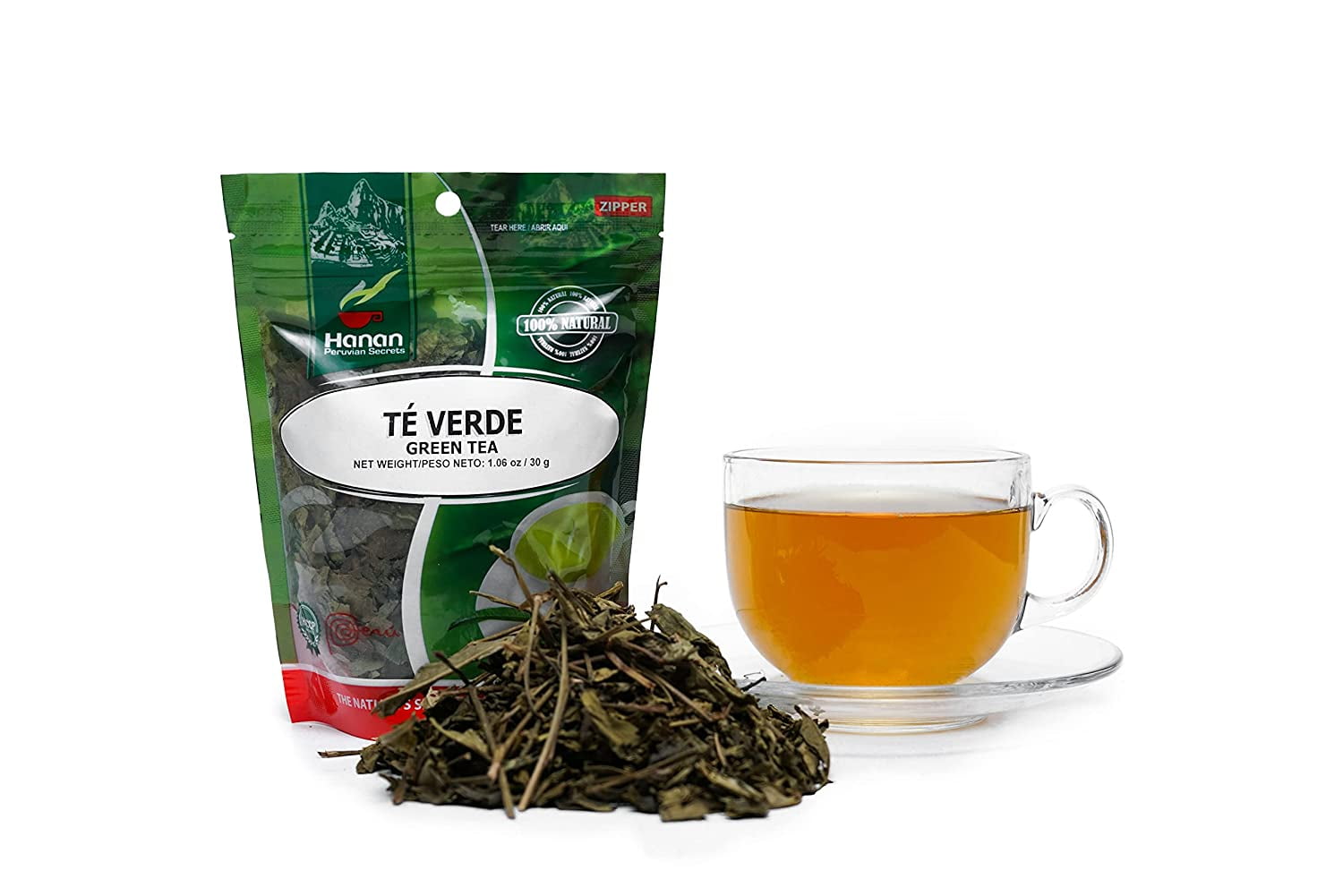 Hanan Peruvian Secrets Te Verde| 100% Natural Green Tea | 1.06oz / 30g |Aids in Maintaining Healthy Cholesterol Levels| Promotes Proper Digestion of Fats (3 Pack)