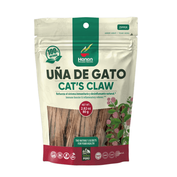 Hanan Peruvian Secrets Una De Gato Herbal Tea | 100% Natural Cat’s Claw Bark | 2.82oz / 80g | Naturally Aids in Supporting a Healthy Immune System- 1 Pack