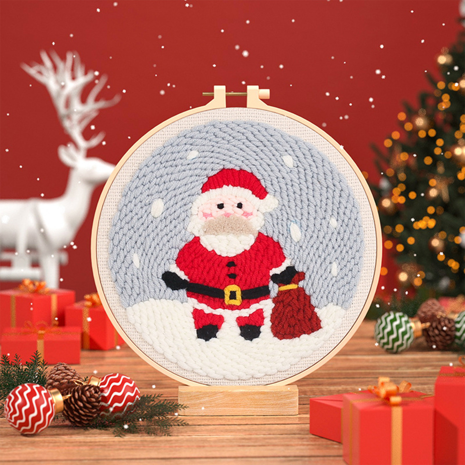 Hanas Christmas Embroidery Kit With Patterns Instructions Needlepoint