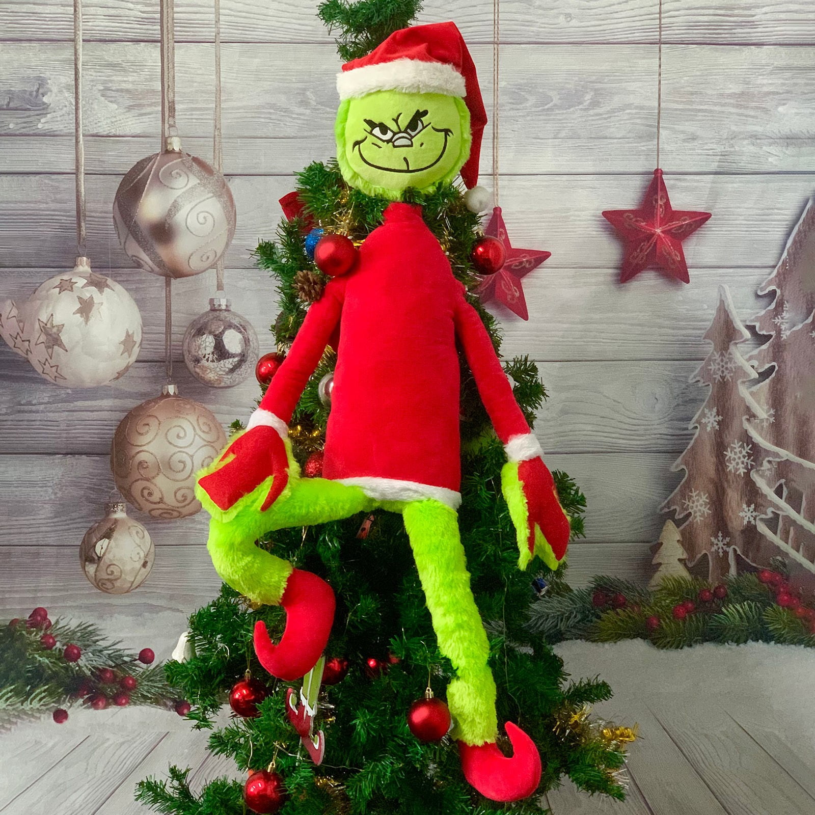 Lunuaoe Grinch Christmas Tree Grinch Tree Decorations Plush Doll Toy