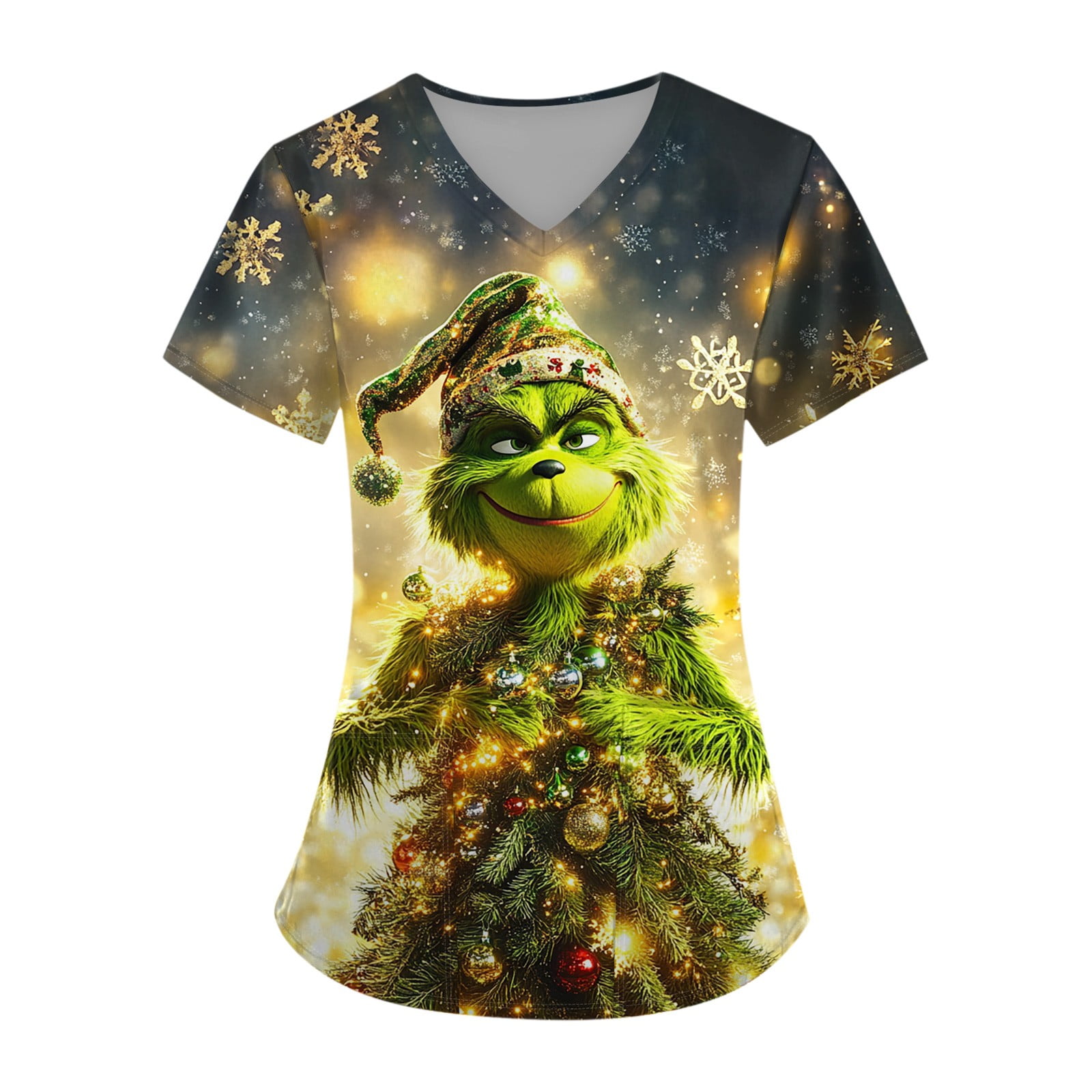 Hanas Grinch Clothes Christmas 2024 Grinch Hoodie Ladies Short Sleeve ...