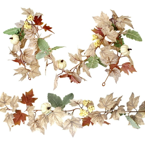 Hanas Halloween Decorations Fall Decoration Fall Maple Leaf Wreath Chimney Mantle Can Be Used for Thanksgiving Halloween Farm Home Decor Outdoor Indoors And Porch