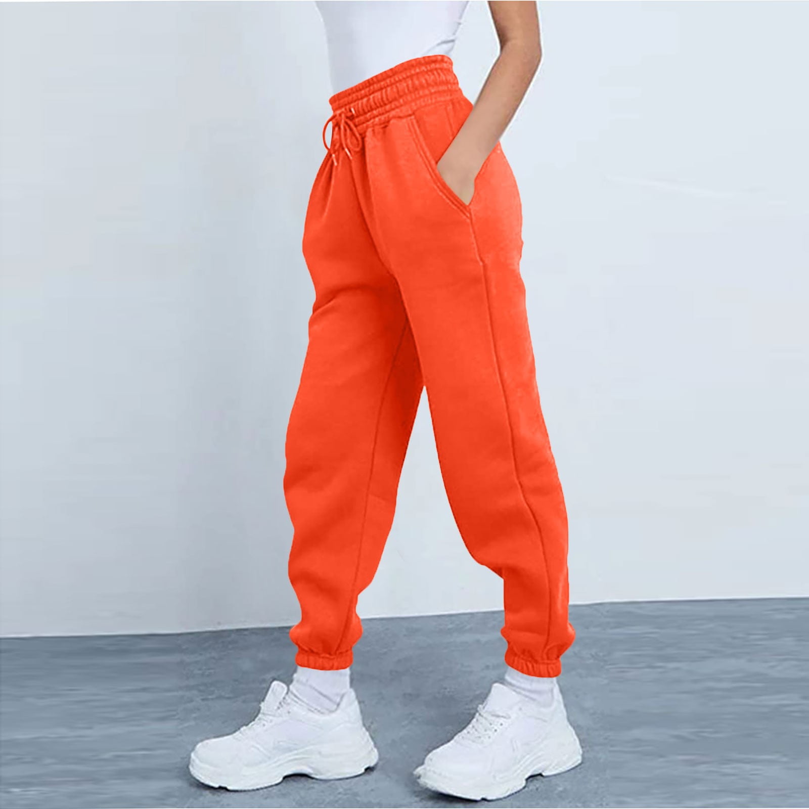 Solid Slim Flare Leg Sweatpants, Casual Drawstring Pocket Pants, Women's  Clothing