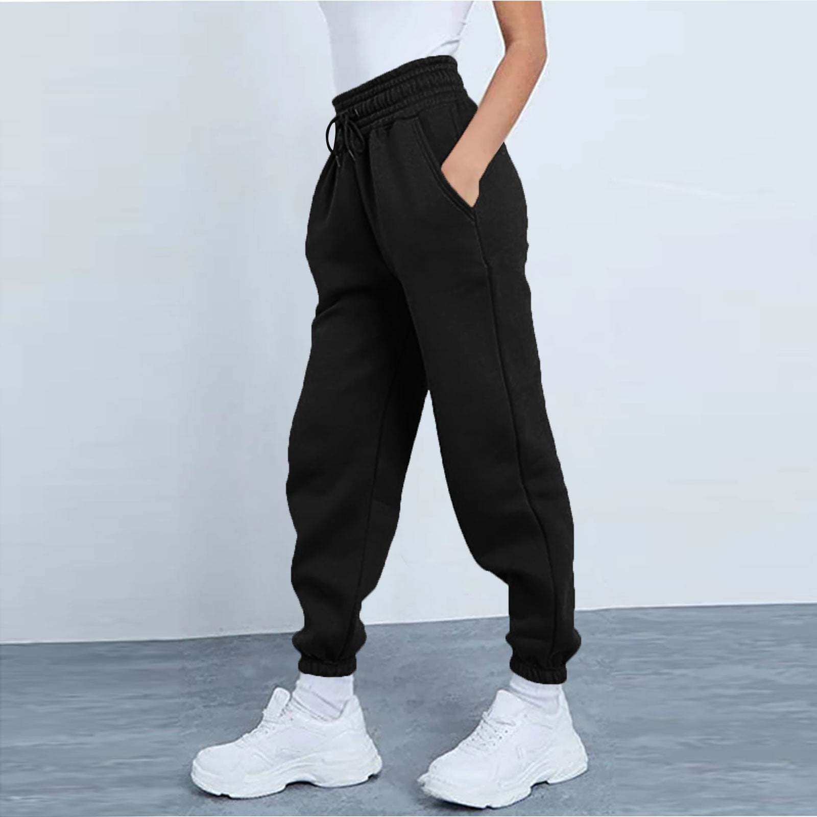 Women's Wholesale Factory Winter Drawcord High-Waist Sports Women's Loose  Straight Sweatpants Jogger Casual Sweatpants with Side Pockets - China  Straight Leg Pants and Casual Wear price