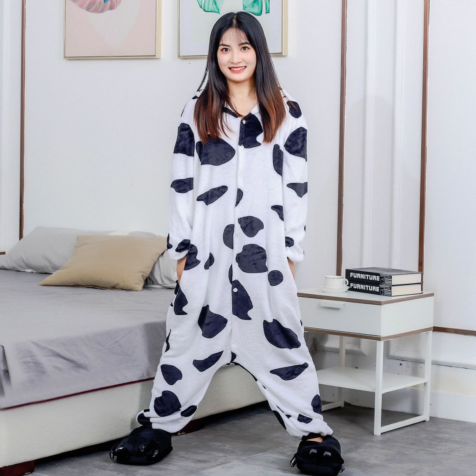 One piece cow pajamas new arrivals