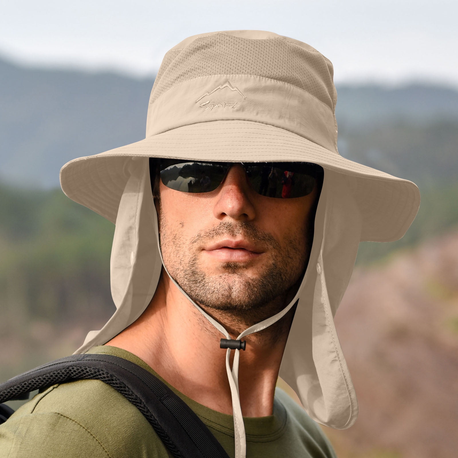 Hanas Soft and Comfortable Hat Men's Wide-Brim Fishing Hat Outdoor