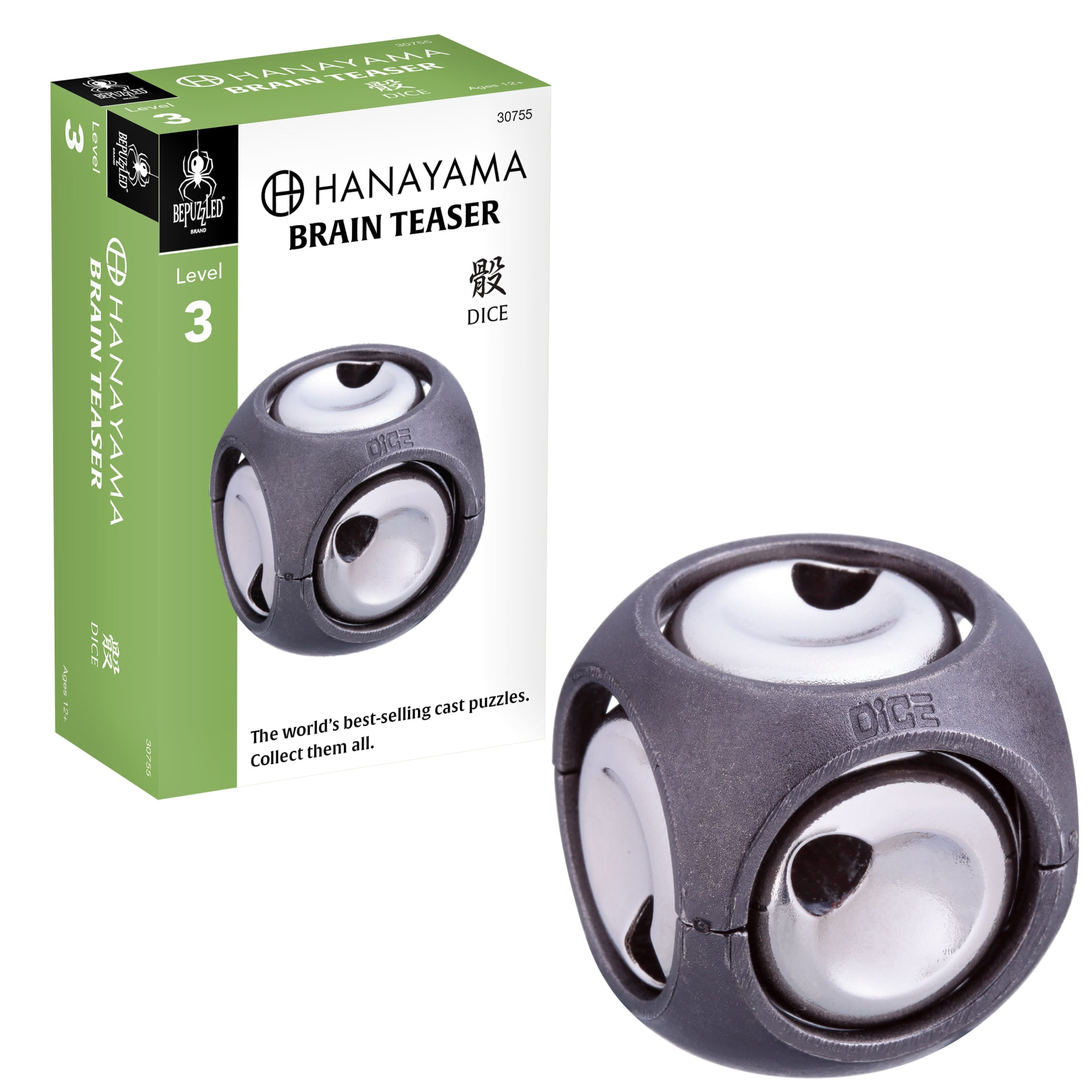 BePuzzled, Dice Hanayama Metal Brainteaser Puzzle Level 3 Ages 12+