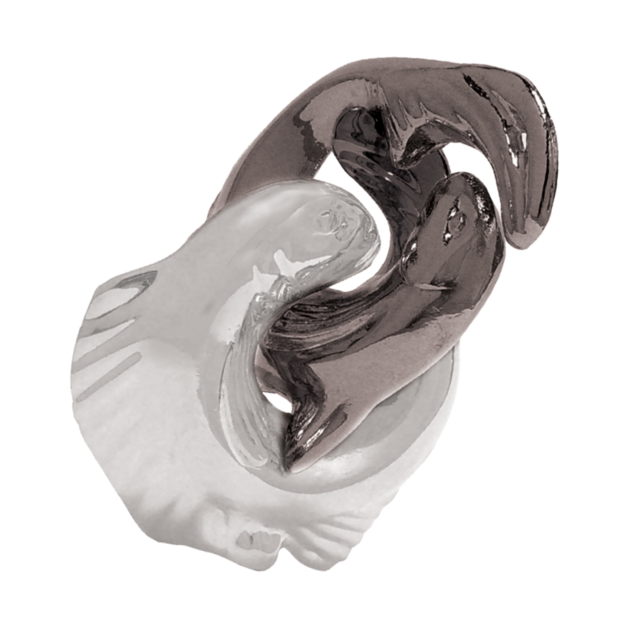 Gray Silver Cast Metal Trout Puzzle for 4 Players
