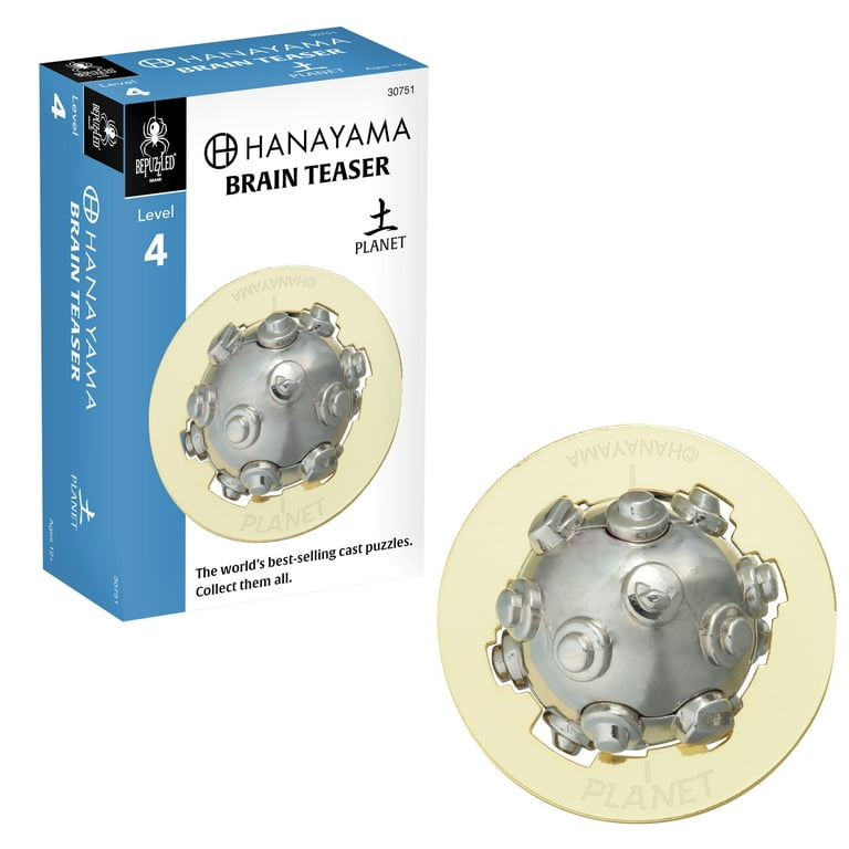 5H3X 4枚セット BePuzzled, Planet Hanayama Metal Brainteaser Puzzle Level 4 Ages