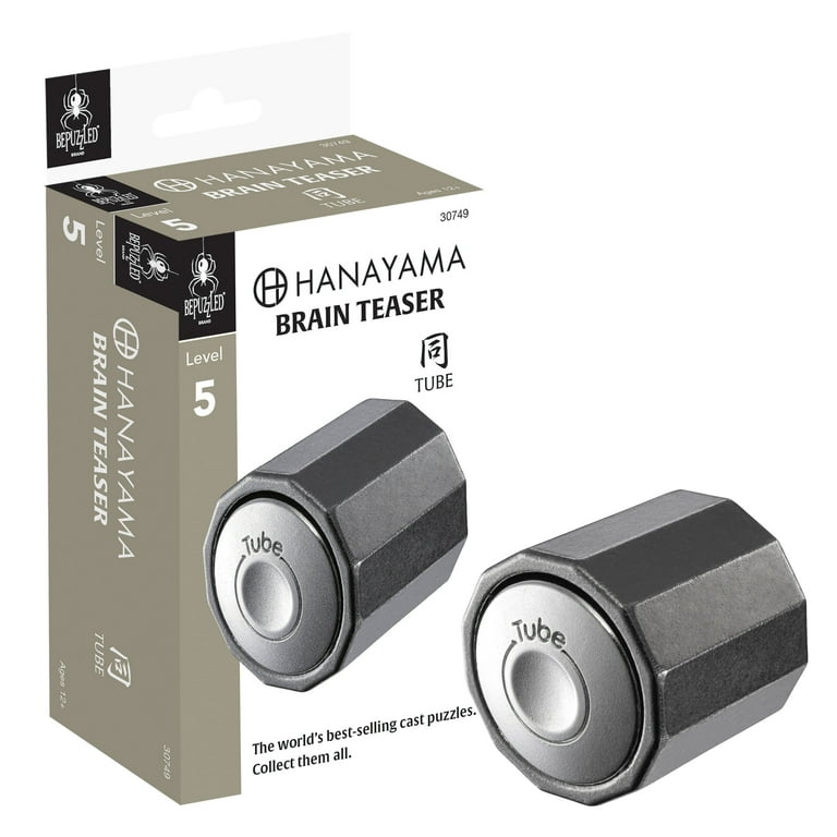 BePuzzled, Tube Hanayama Metal Brainteaser Puzzle Level 5 Ages 12+