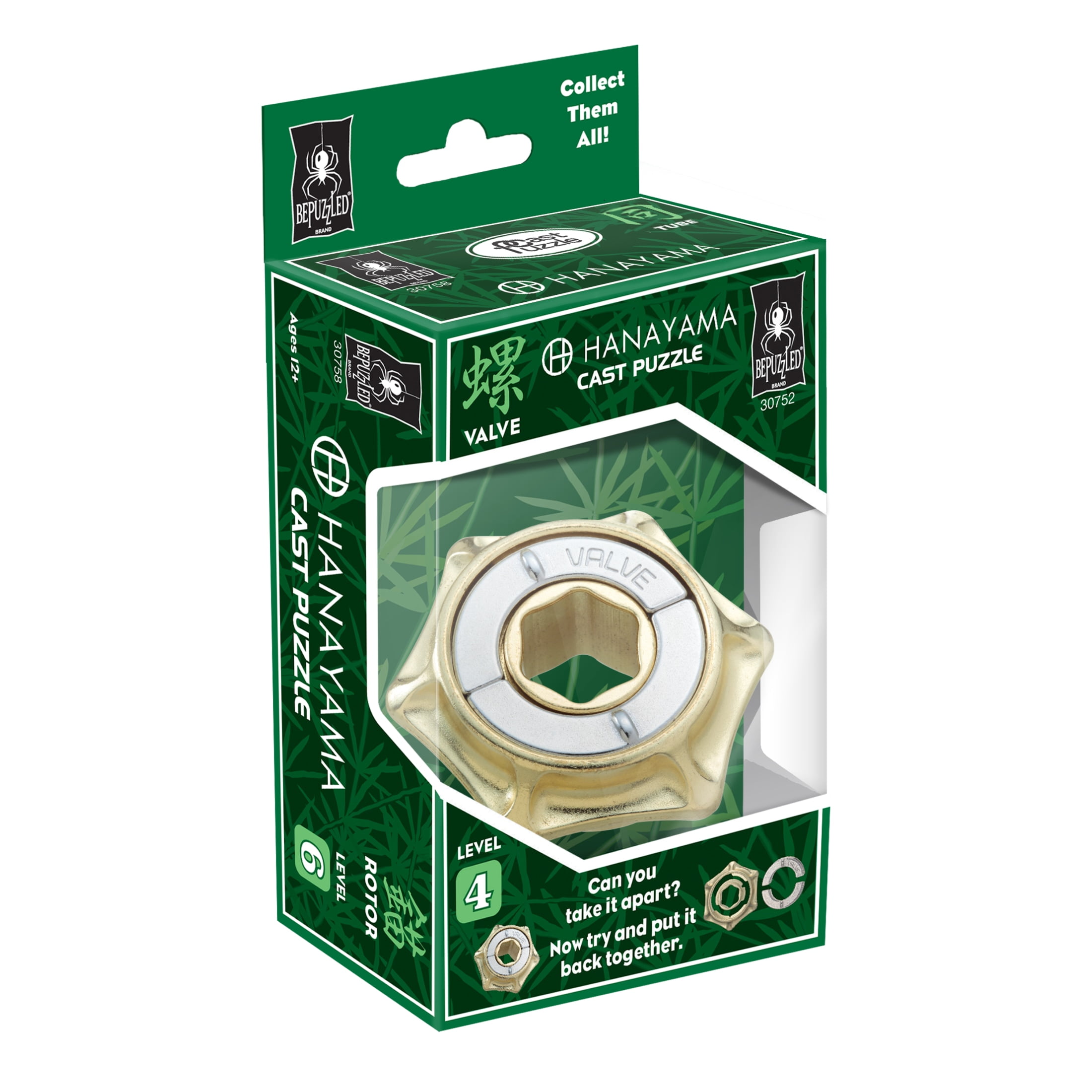 BePuzzled, Valve Hanayama Metal Brainteaser Puzzle Level 4 Ages 12