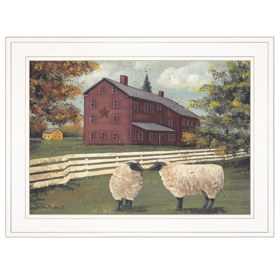 Hancock Sheep By Pam Britton Printed Framed Wall Art Wood Multi-Color