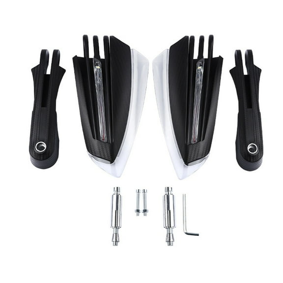 Hand 2Pcs Universal Motorcycle Handguard Windproof Handle Protector With DRL And Bar End Plugs For ATV Off Road Motorbike