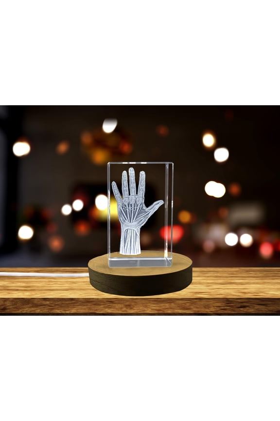 Hand 3D Engraved Elegant Crystal Keepsake Gift