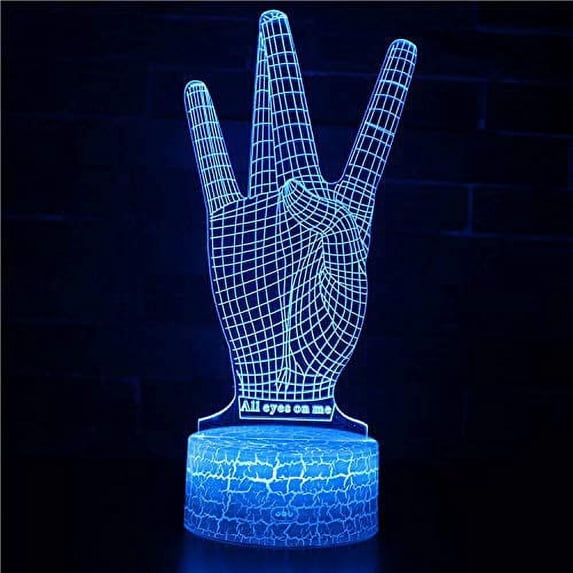Hand 3D Night Light 16 Color Change Lamp Acrylic Flat ABS Base USB Charger Home Decoration Toy Brithday Kid Children Gift