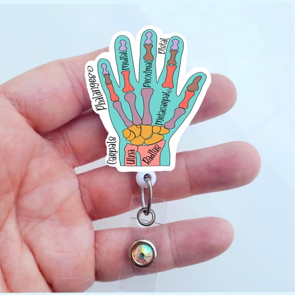 Hand Anatomy Badge | Hand Sugeon Badge | Nursing Student Badge | Nurse Grad Gift | Badge Reel