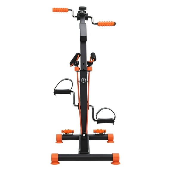 Hand Arm Leg Knee Peddler, Upper Lower Limb Rehabilitation Machine, Adjustable Fitness Equipment for Seniors, 4 in 1 Elderly Exercise Bike with Action Roller Handle, Foot Massage Function