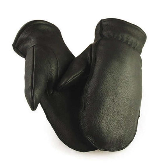 Hand Armor Full Grain Deerskin Sherpa Lined Mitts, Large, Black
