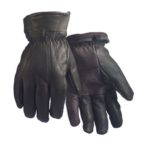 Hand Armor Mens Lined Grain Deerskin Gloves Black Large