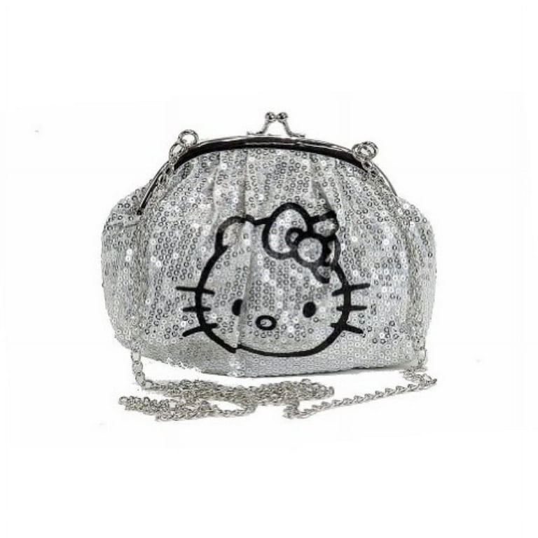 Hand Bag Hello Kitty Silver Sequin Mini Kisslock Purse