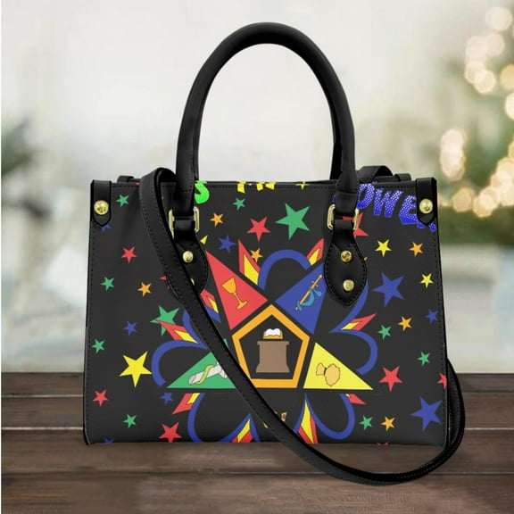 Hand Bags for Women OES Sistars Order Of Eastern Designer Long Shoulder Strap Messenger Bag Top Handle Pu Leather Totes