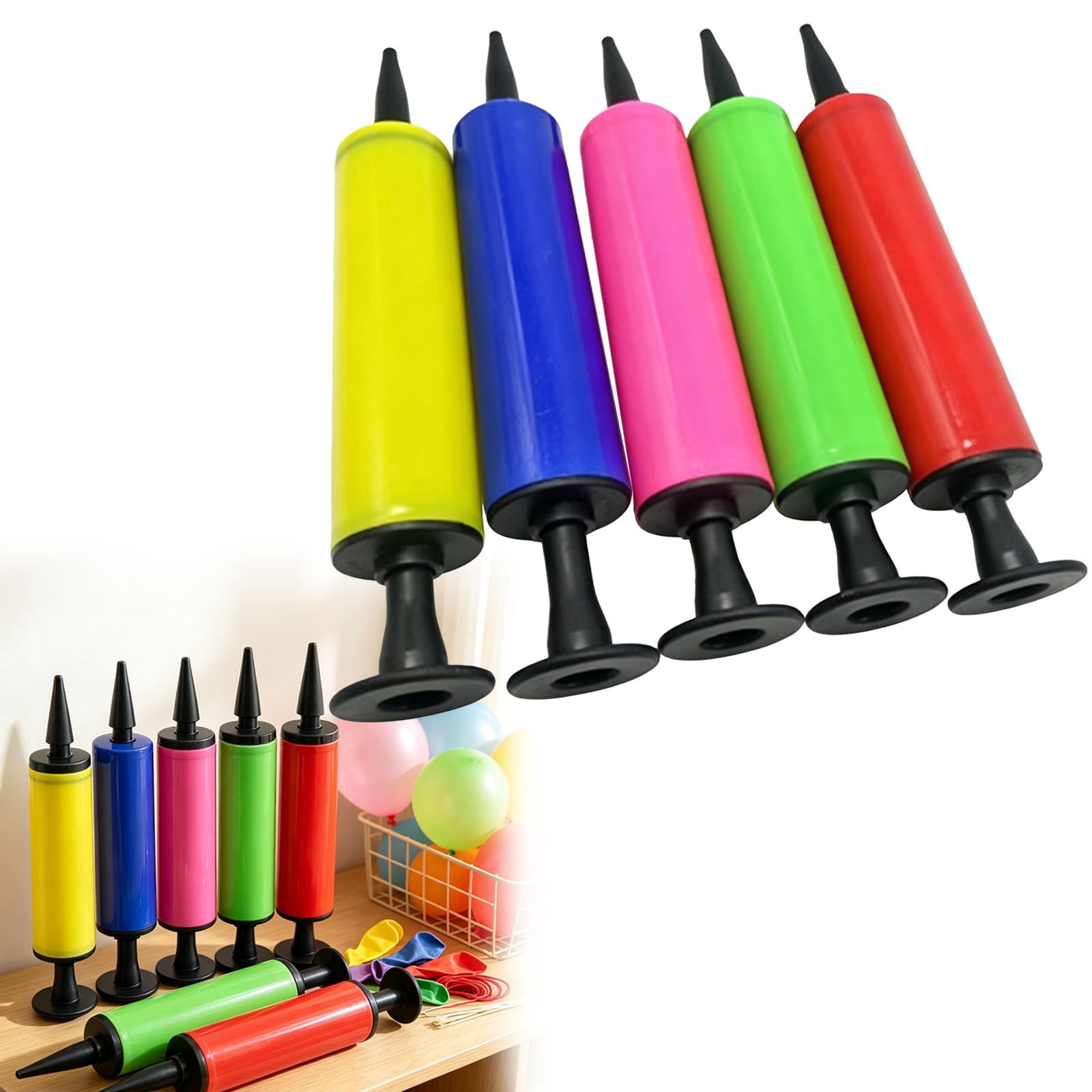 Handheld Balloons Hand Balloon Pump 5 Pack, Portable Manual Inflator for Party Balloons ...