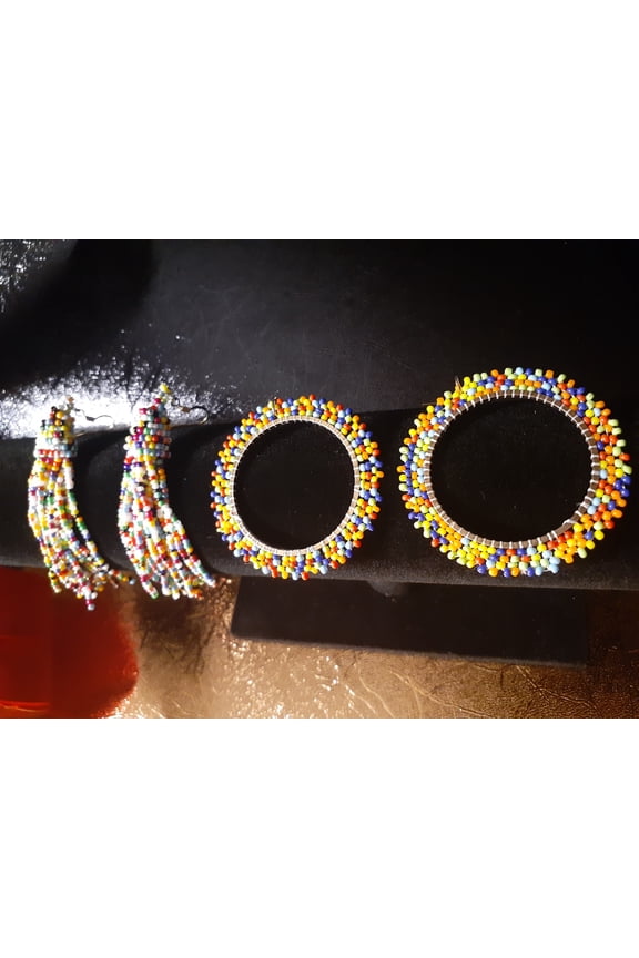 Hand-Beaded Earring Set