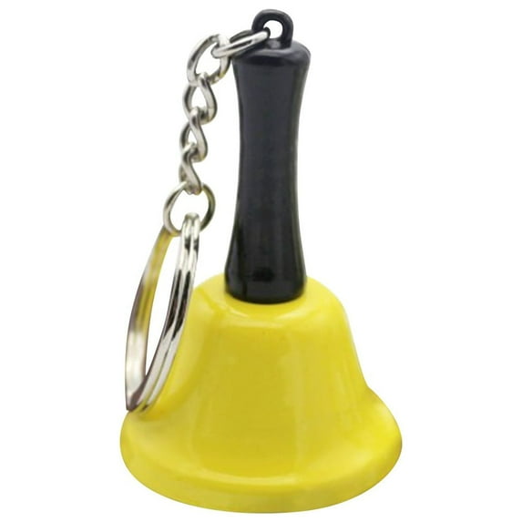 Hand Bell, Call Bell, Lacquered Wood Handle Hand Bell With Keyring For Teachers Parents Restaurants Hotels Elderly Care, Sleek Polished Metal Finish, Clear Crisp Sound, Portable Small Size