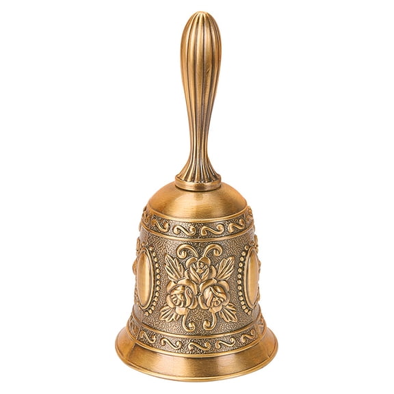 Hand Bell, Metal Call Bell Alarm Hand Held Service Call Bell Desktop Bell Tea Dinner Bell Game Bell, Zinc Alloy Dinner Call Bell for Kitchen Hotels Schools Restaurants Bar Counter